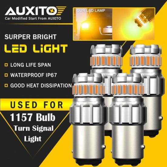 4X AUXITO 1157 Amber Yellow LED Turn Signal Parking Light Bulb Error Free EOA