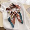 Temperament Versatile Simulation Silk Printed Silk Scarf Small Square Scarf Premium Shawl Sunscreen Neck Scarf Headscarf Female