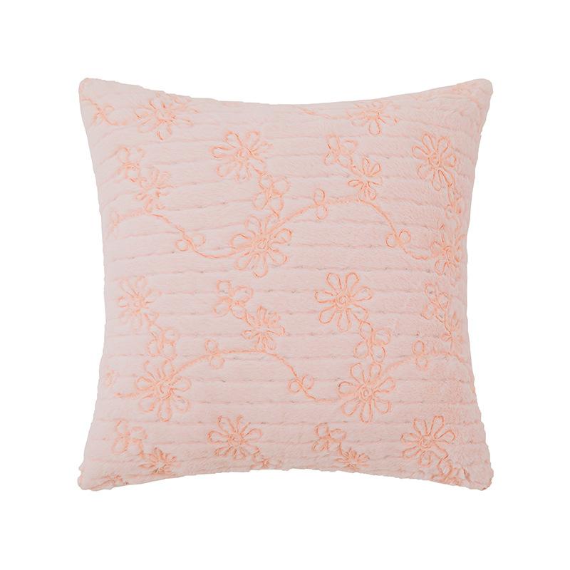 Kurzer Plüsch Besticktes Kissen Wohnzimmer Sofa Kissenbezug Ins Stil Weiche Nachttisch Rückenlehne Niedlicher Kaninchenfell Kissenbezug