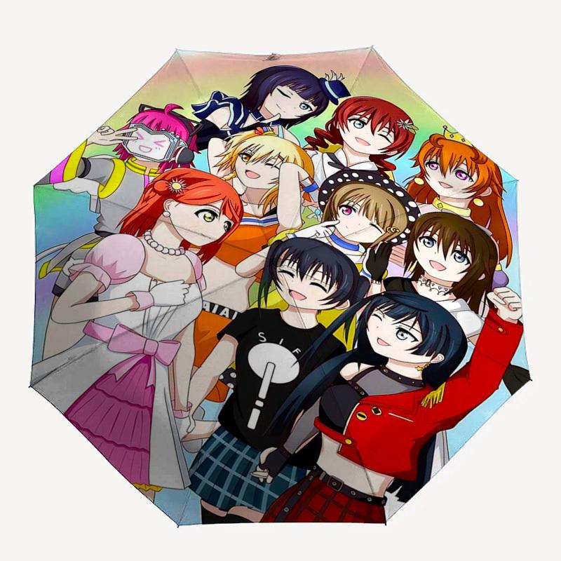 1 pièce Parapluie d'extérieur avec personnages d'Anime | Ouverture et Fermeture Automatiques | Conception Pliable en 3 parties Portable | Armature en Fer à 8 Baleines | Cadeau Parfait pour les Fans, Tra