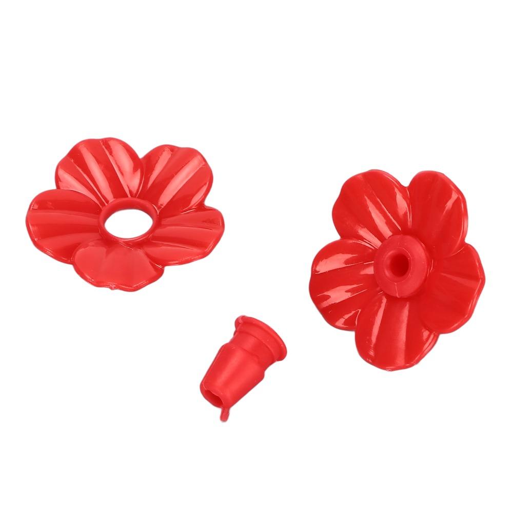 30 Sets Plastic Hummingbird Feeder Flowers Replaceable Hummingbird Feeder Parts Outdoor