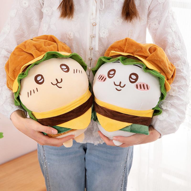 Creative cute Usage doll turned into a burger Hachi Jiyi plush toy soft cute doll