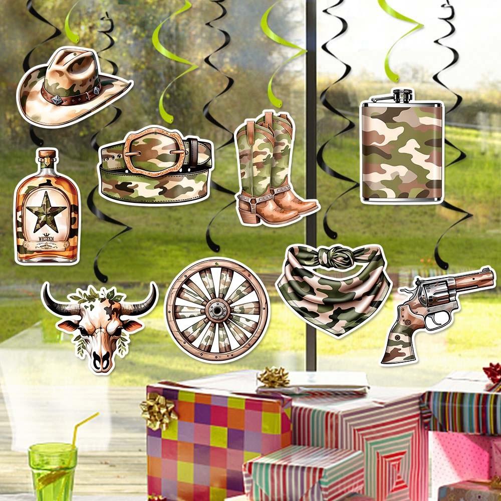 Western Cowboy Party Decorations Paper Spiral Hangings For Celebrations Birthday