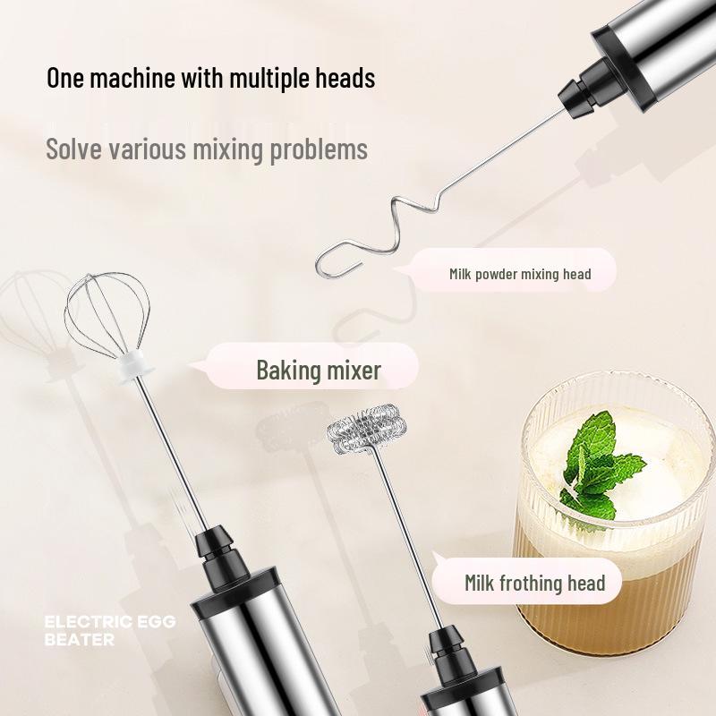 USB Rechargeable Handheld Electric Milk Frother – Ideal for Eggs, Baking, and Frothing.