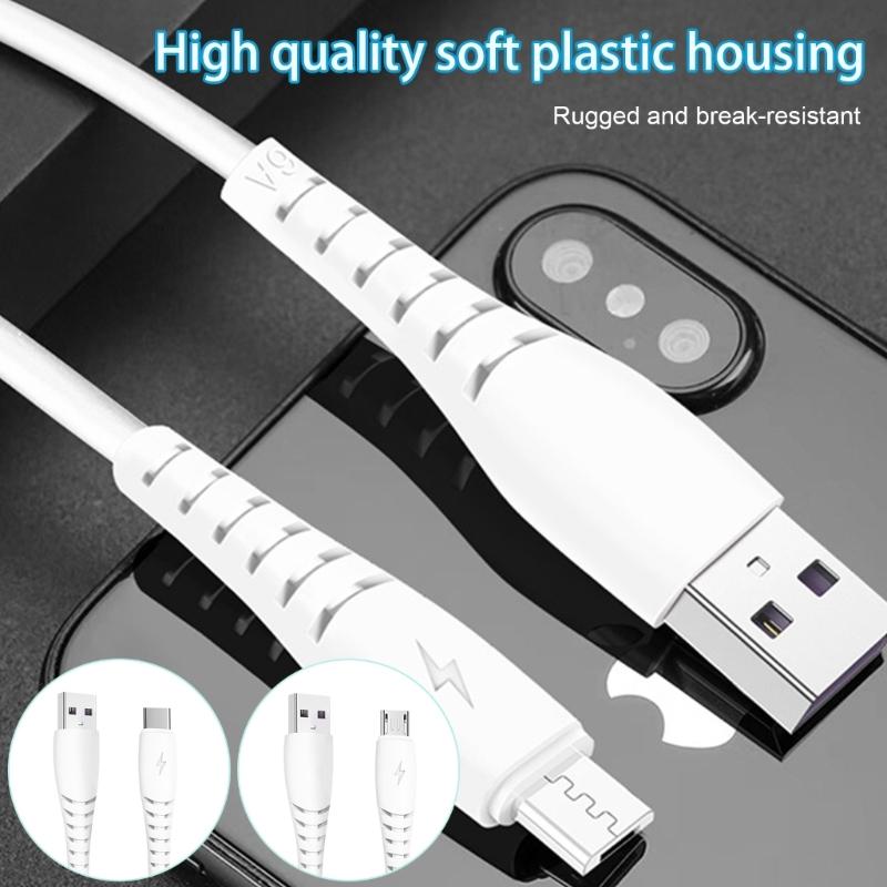 USB Charging Cable Quick Charging Data Cord Male USB to USB 5Pin/Type C Connector Wire Line for Phones Tablets