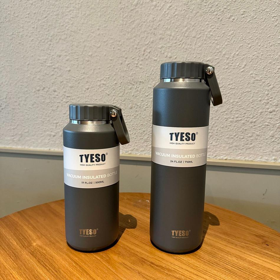 TYESO Vacuum Insulated Bottle Outdoor Sports Thermal Kettle Portable Handle 304 Stainless Steel Hot and Cold Drinking Water Cup