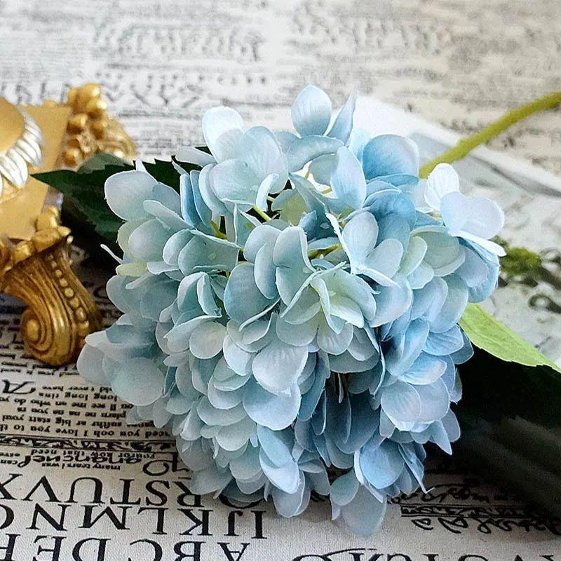 

Artificial Flower Hydrangea Brial Bouquet High Quality Home Room Vase Decora Festival Wedding Wreath Bridal Bouquet Diy Gift Box 1 pc