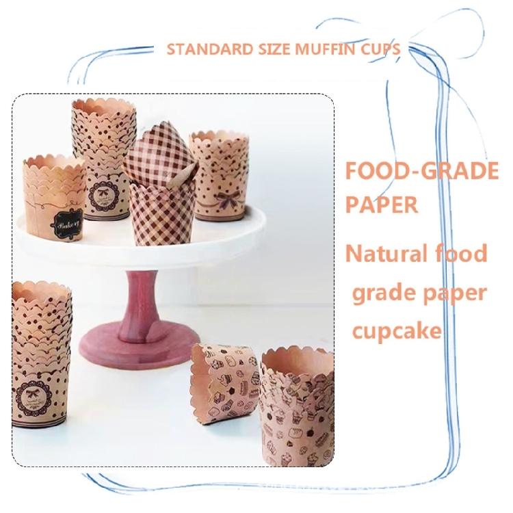 50 Stück Backförmchen Kraftpapier Kuchenförmchen Muffinförmchen Hitzebeständig Ölbeständig Wraps