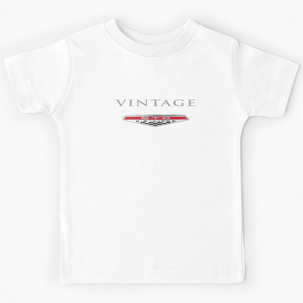 VINTAGE CAR EMBLEM, 1960s GTO MUSCLE CAR BADGE, OLD CARS GUY Kids T-Shirt 150