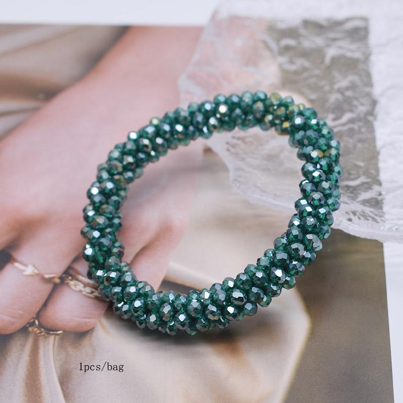 Trendy Bead Bracelet Elastic Handmade Strand Bracelets for Women Gift New Hair Accessory Glass Beads Bracelet