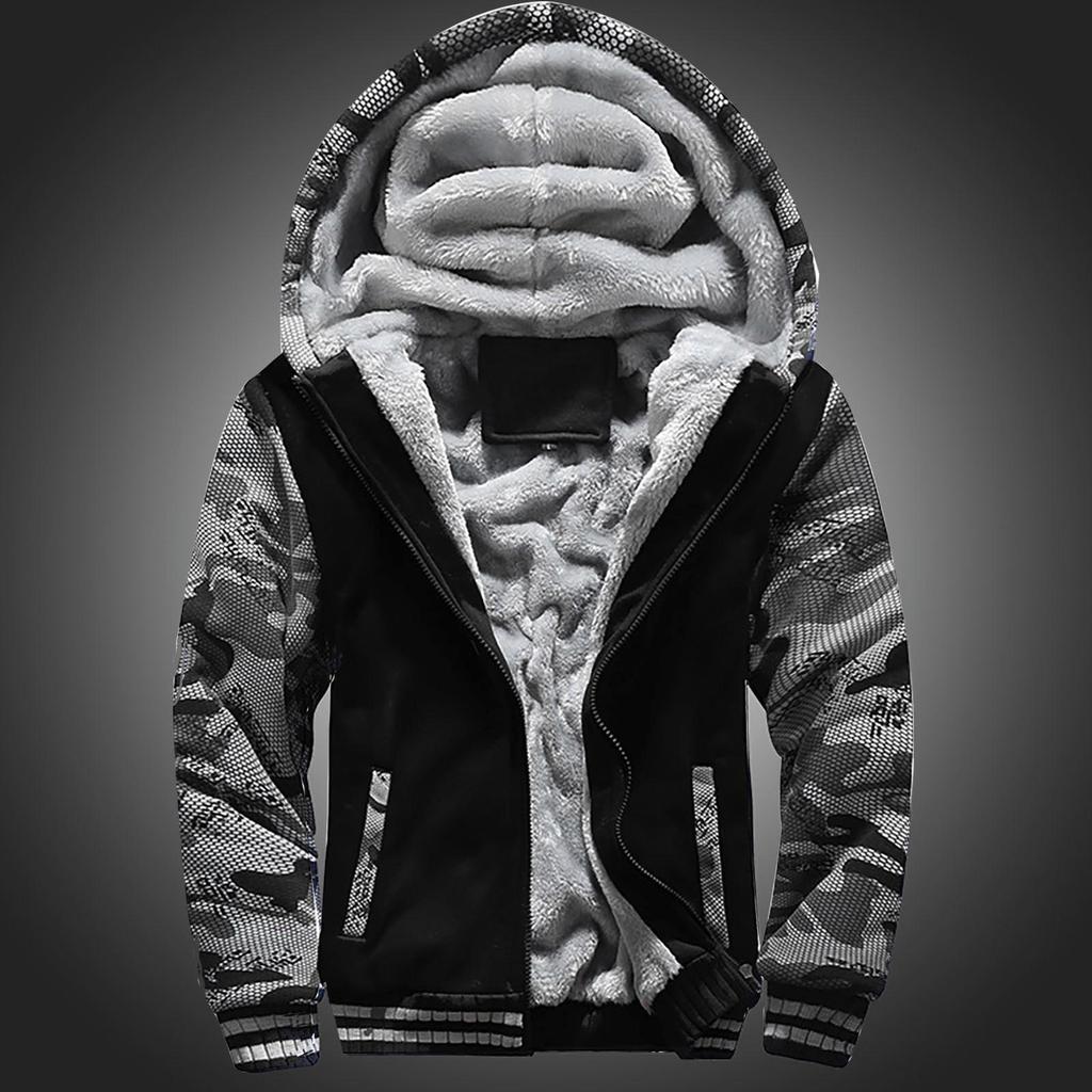 Men's And Winter New Fashion Contrast Color Loose Casual Plush Jacket