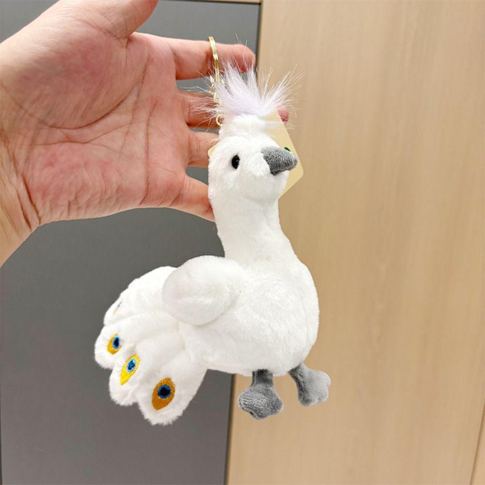 PP Cotton Peacock Doll Keychain Collection Comfortable Peacock Key Ring Hanging Fluffy Stuffed Animal Bag Pendant