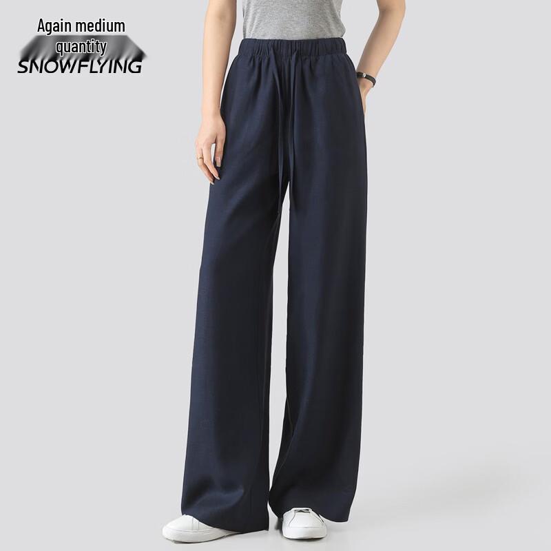 XueZhongFei Women s Linen Blend Wide-Leg Trousers XL