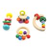 Infant Comfort Toy Wooden Handbell0-3Year-Old Baby Grip Exercise Rattle Drum Gifts for Boys and