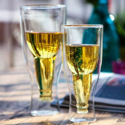 Creative Double Layer Glass Beer Mug Coffee Milk Water Cup Juice Drink Cups Wine Glass Home Drinkware Bar Accessories