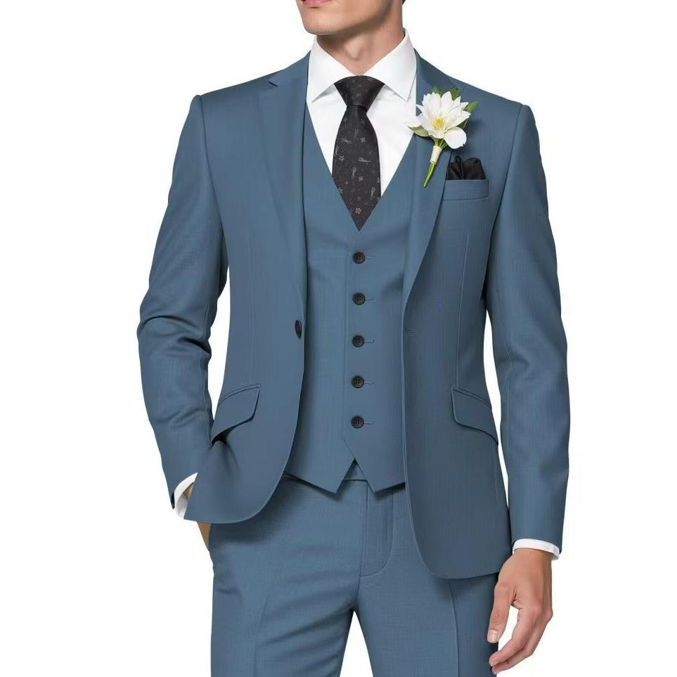 

Мужской костюм-тройка приталенного кроя для бизнеса, свадьбы, свидетелей, выпускного вечера, пиджак на одной пуговице, жилет, брюки, комплект-смокинг 5XL