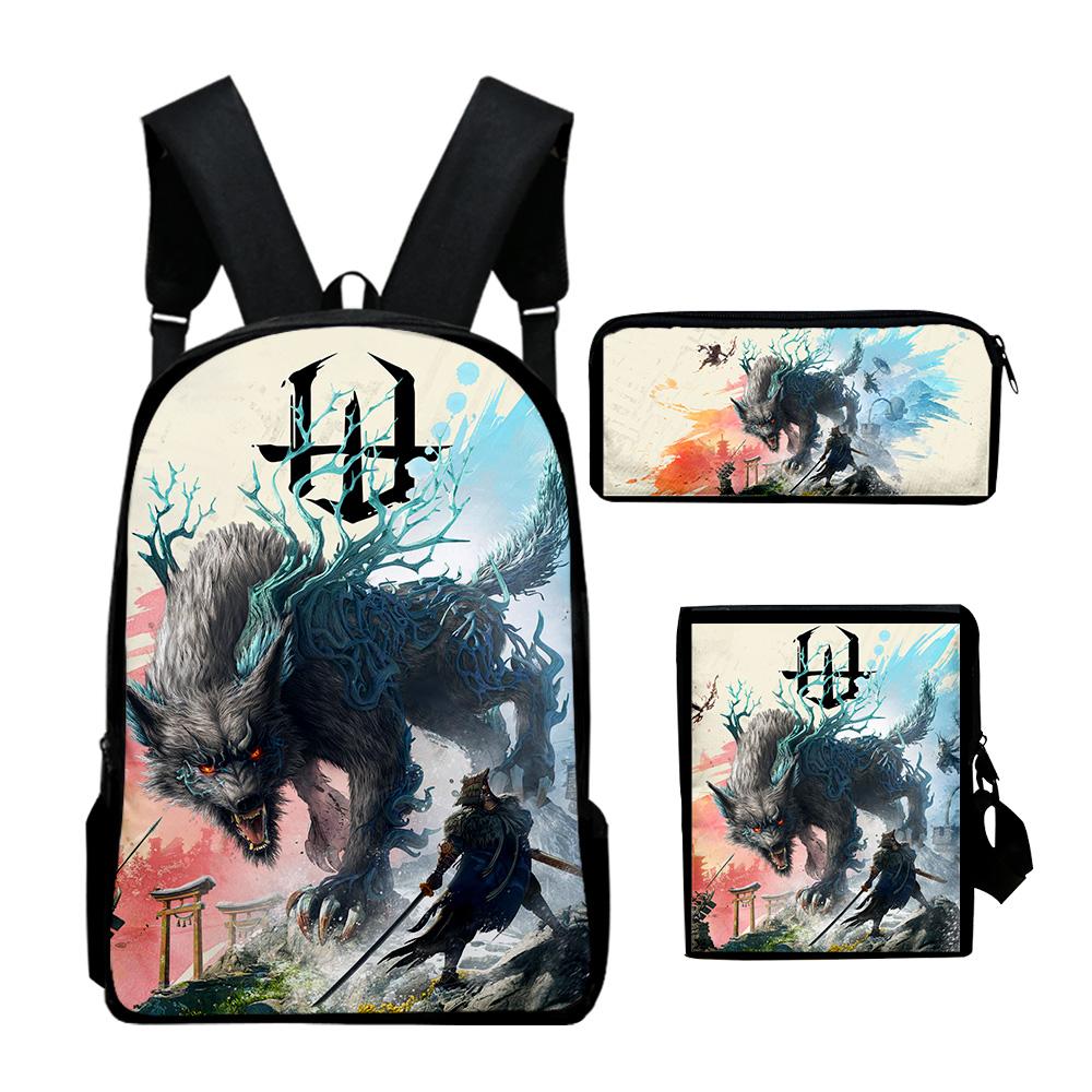 Classic Popular Wild Hearts Game 3D Print 3pcs/Set pupil School Bags Laptop Daypack Backpack Inclined shoulder bag Pencil Case