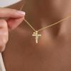European & American Best-Selling Copper Zirconia Cross Pendant Necklace - Elegant Fashion Clavicle Chain Jewelry