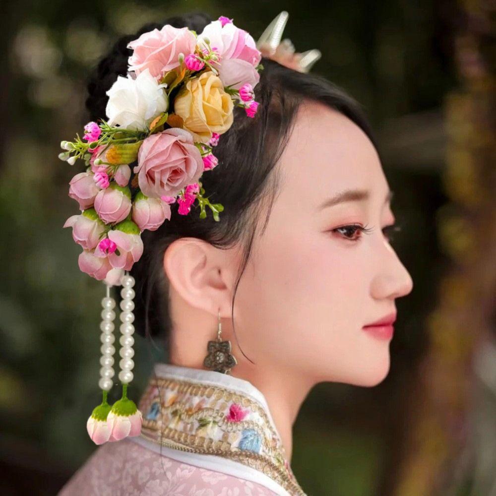Tassel Thailand Flower Hairpin Sweet Wedding Bride Accessories Thai Hair Accessories  Female