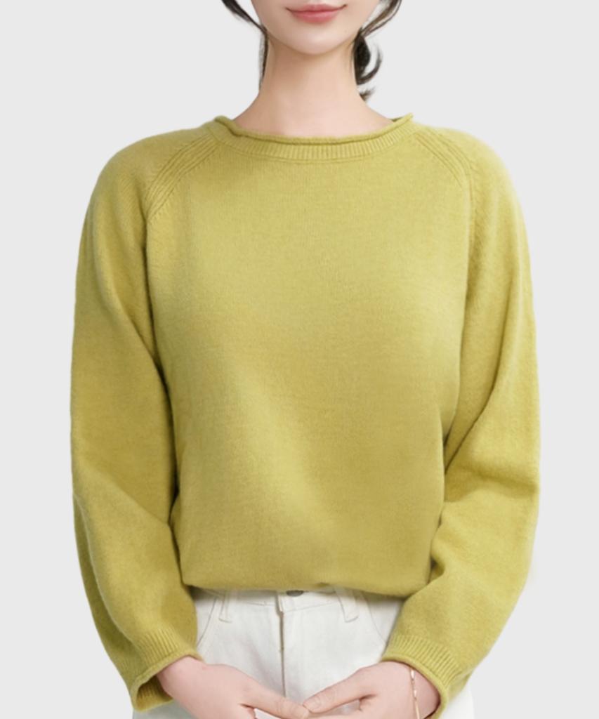 Keulleiseu Mila Comfortable Women'S Round Neck Knit Sweater_Red