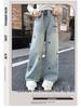 Girls' Korean Style Spring/Autumn Fashionable Casual Wide-Leg Jeans