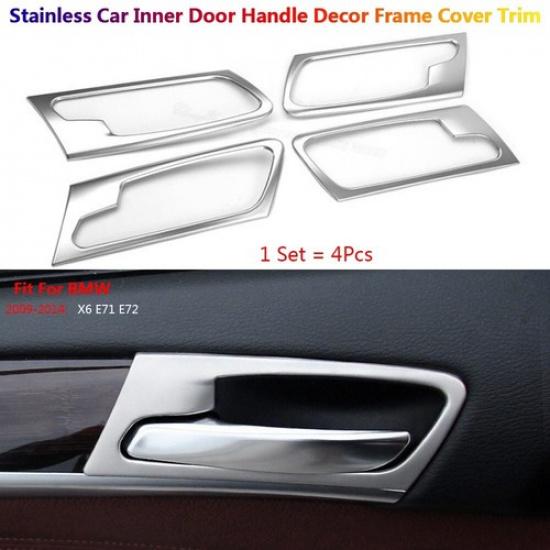 Stainless For BMW X6 E71 Car Interior Inner Door Handle Bowl Cover Accessories