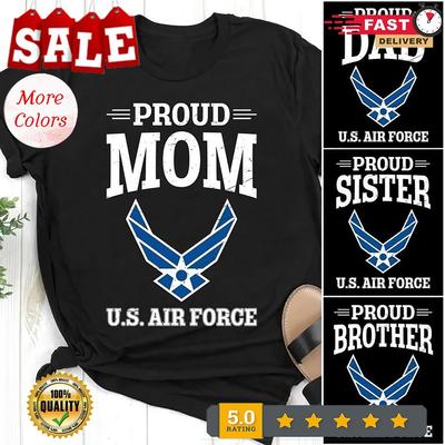 Proud Air Force Mom T-shirt, Custom Air Force Family Tshirts, Proud USAF Fami...