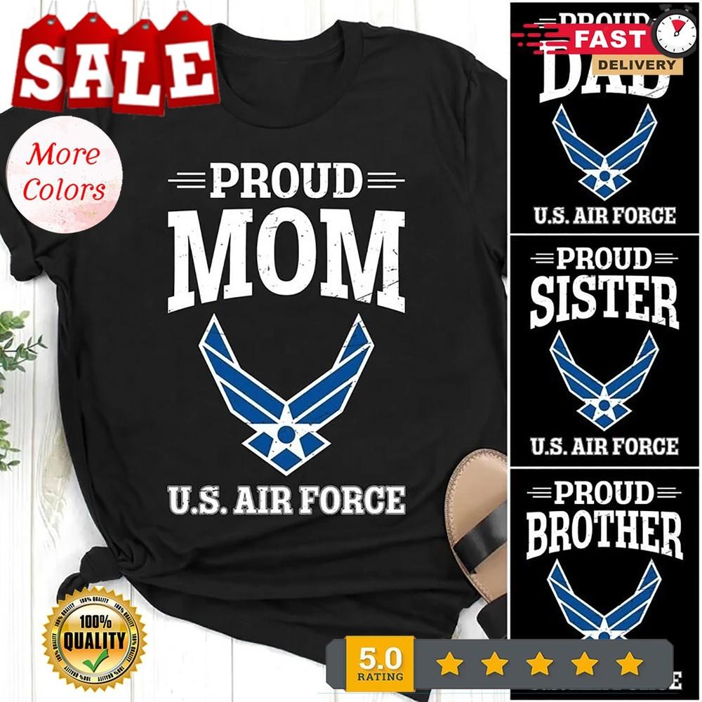 Proud Air Force Mom T-shirt, Custom Air Force Family Tshirts, Proud USAF Fami... 2XL