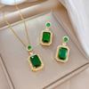 Full of Zirconium Exquisite Wind Copper Micro-inlaid Earrings Necklace Set Combination