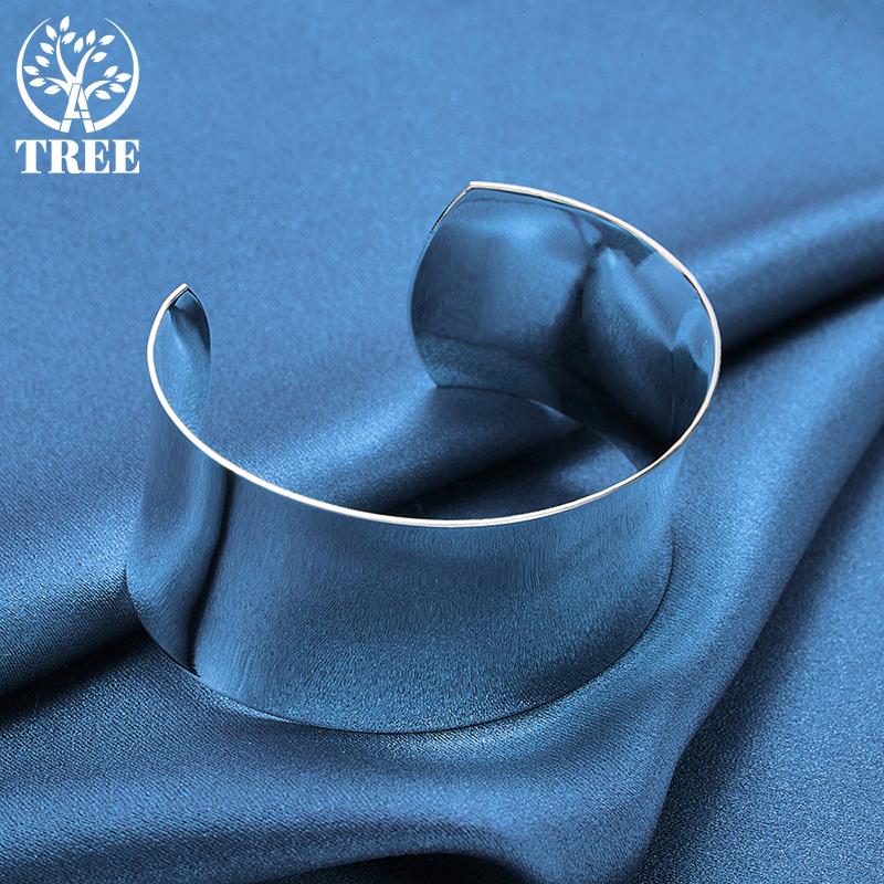 Glattes offenes Armband aus 925er Sterlingsilber, Modeschmuck