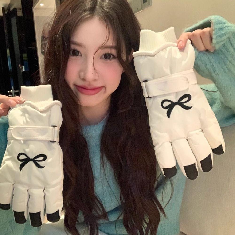 

Перчатки для сенсорных экранов Перчатки для катания на лыжах Перчатки для мотоциклистов с закрытыми пальцами Нескользящие зимние теплые перчатки для женщин фиолетовый