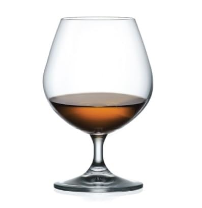 Bohemian Glass LARA Brandy Glasses, Set of 6, 400ml, Dishwasher Safe, 40415-400-6