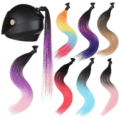 1 pieza de peluca con trenzas para casco de motocicleta, peluca suelta multicolor, cola de caballo, trenza para casco de motocicleta, coletas, decoración, coleta doble