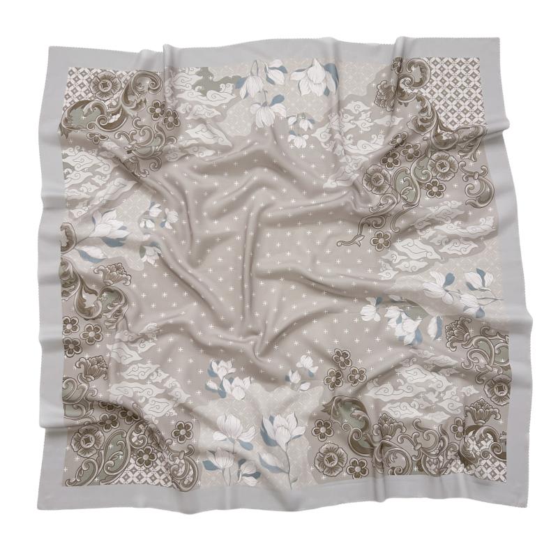 48Colors Malaysia Tudung Bawal Flower Print Hijab Laser Cut Edge Headscarf Premium Cotton Voile Soft Fashion Muslim Square Scarf
