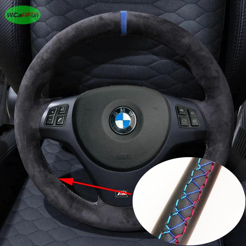 gnhct10 Customized Car Steering Wheel Braid Soft Suede Cover Anti-Slip For BMW E90 Pack M Sport M3 E91 E92 E93 E87 E81 E82 E88 X1 E84