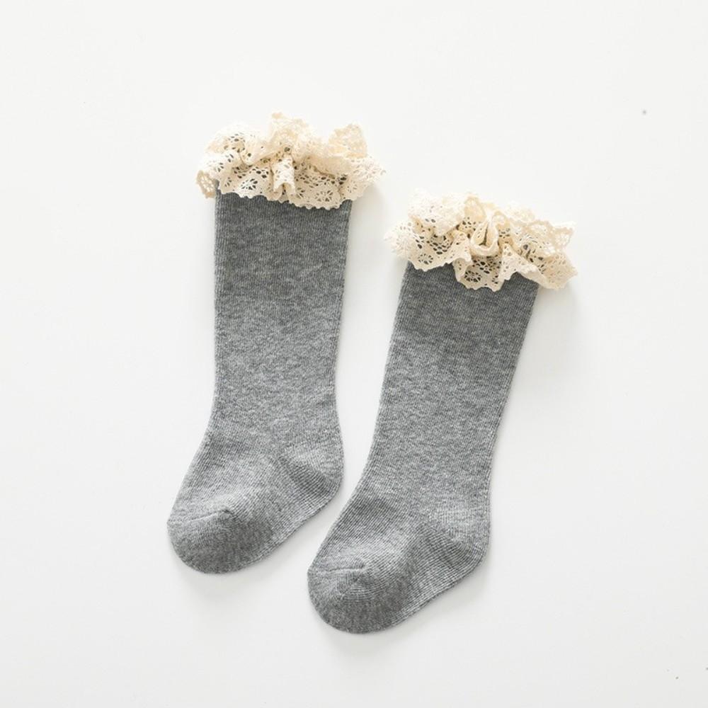 Knee High Length Cotton Socks Hollow Lace Design Princess Socks Knee High Socks  For Infant
