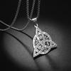 Stainless Steel Witchcraft Pentagram Necklace for Men Jewish Hebrew Four Letter Solomon Pendant Rune Amulet Jewelry
