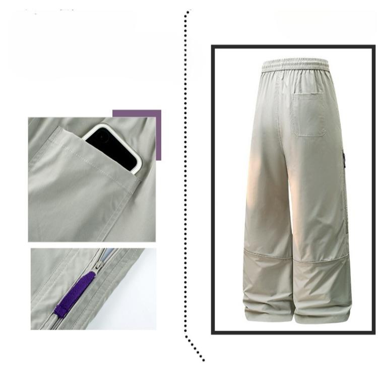 Winter Waterproof Straight Leg Cargo Pants for Women Loose Fit Fleece Lined Military Style