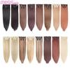 Hair Extensions Synthetic Straight Hair Clips For Women Pure Color 150g High Temperature Fiber