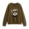 Chuyu Women's Plush Dog Head Knit Sweater