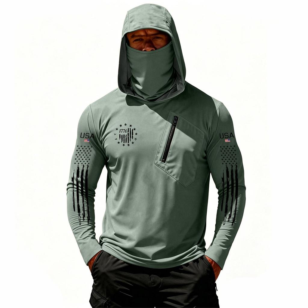 Herren Casual Kapuzen-Langarm-Sonnenschutz-Oberteil