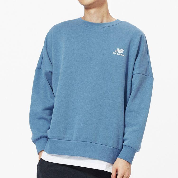 New Balance Logo Sweatshirt Asia Sizing 'Blue' Unisex AMT13345-WAB