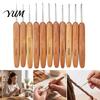 Durable Crafting Needles 6/11Pcs Bamboo Handle Crochet Hook Set, 0.5-3MM/3.5-6MM Knitting Needles, Supplies Ergonomic Wooden Hook, & Set