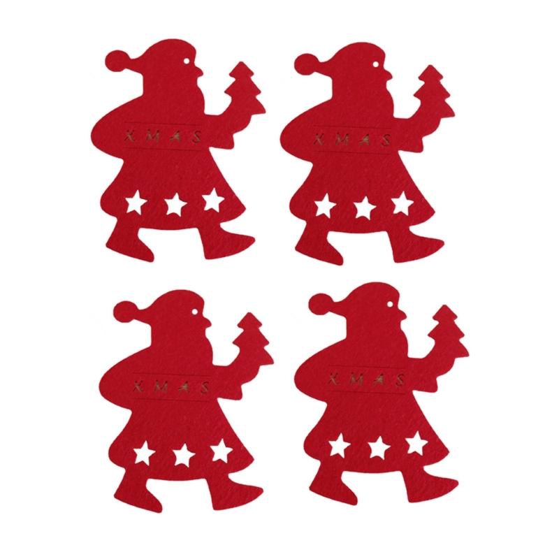 

4 шт. рождественские украшения держатель для столовых приборов сумка для столовых приборов вилка нож сумка для столовых приборов домашний декор рождественское украшение для кухни красный