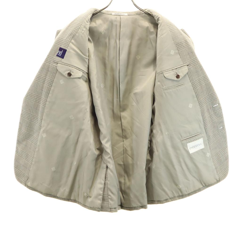 GIVENCHY 90s Cashmere Blend Old Check Pattern tailored jacket gray Men's Used