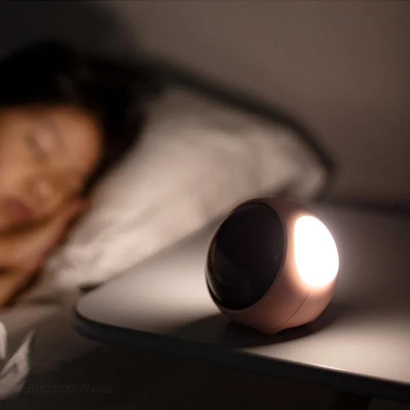 Cute Expression Alarm Clock Snooze LED Digital Night Light Children Bedroom Multifunctional Voice Controlled Light Alarm Clocks