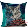 Cat Cushion Cover Kitten Printed Linen Throw Pillows Living Room Sofa Decor Throw Pillows Home Decoration Pillowcase Xcm