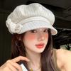 Japanese Striped Bow Cloud Beret Children Summer Thin Versatile Octagonal Hat Retro Literary Painter Hat