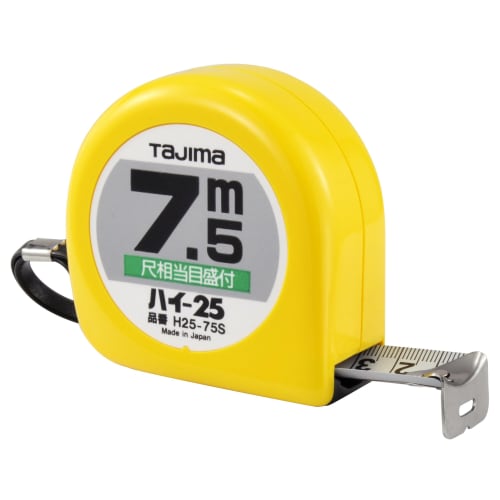 Tajima Convex 7.5m x 25mm High 25 Shaku Equivalent Scale with Graduations H2575SBL