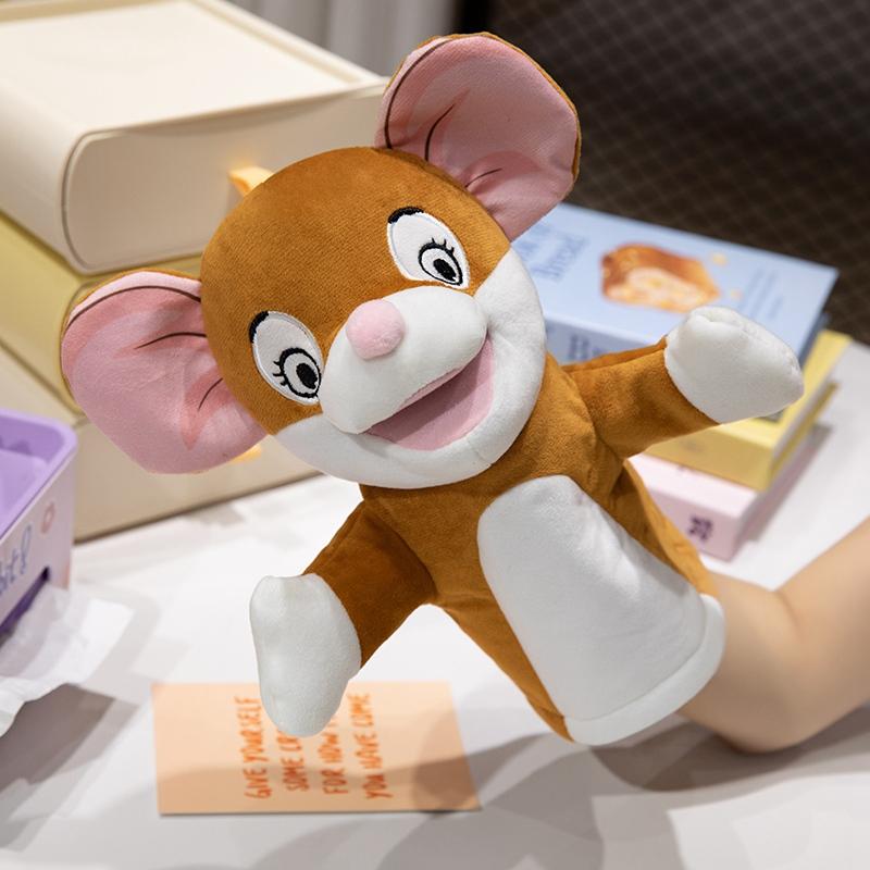 28Cm Mouse And Cat Plush Hand Puppet Stuffed Kawaii Cartoon Character Small Plushie Interactive Tell Story Prop Appeasing Gift